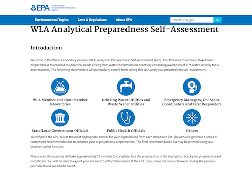 EPA WLA Analytical Preparedness Self-Assessment